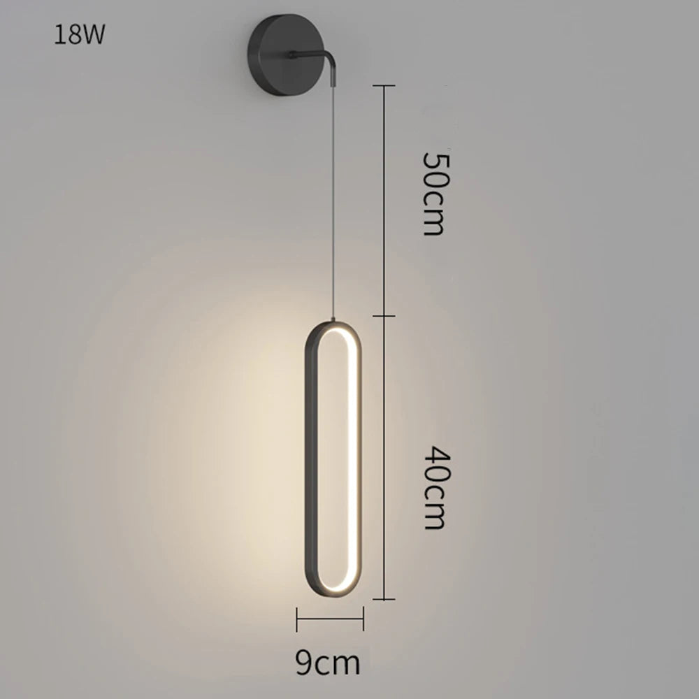 Wall Sconce — 18W 3-Color LED Wall Lamp, Metal Acrylic, Living Room Bedroom TV Background