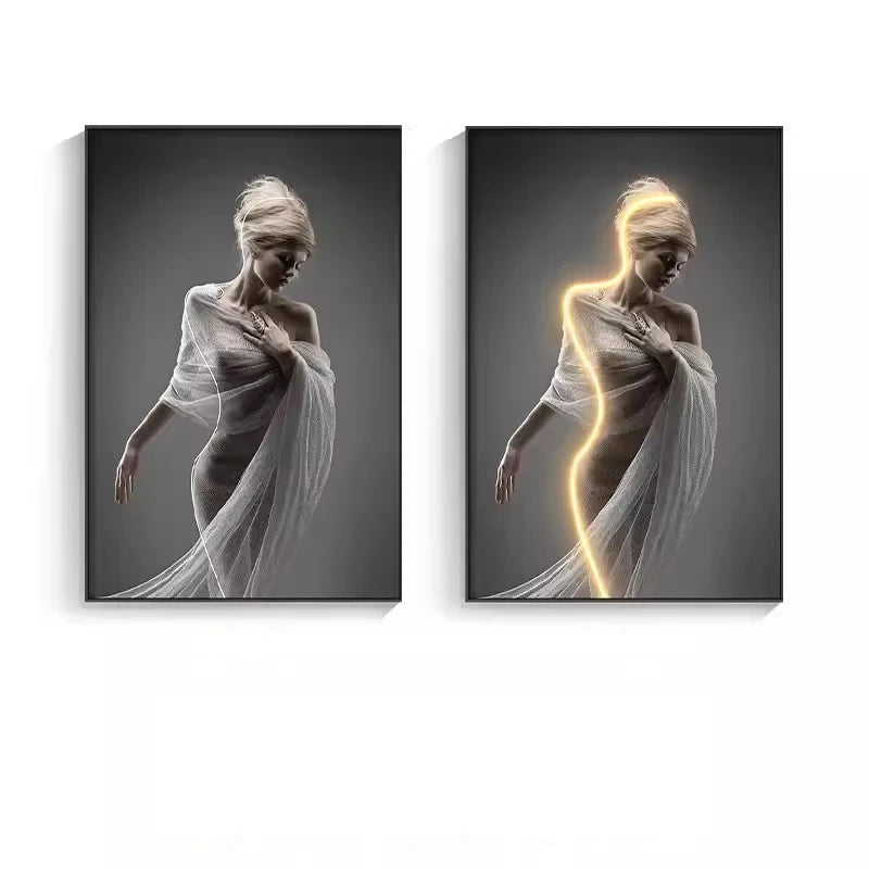 LED Art Figure Wall Lamp — Dimmable Ceramic Sculptural Light, Living Room Bedroom Decor