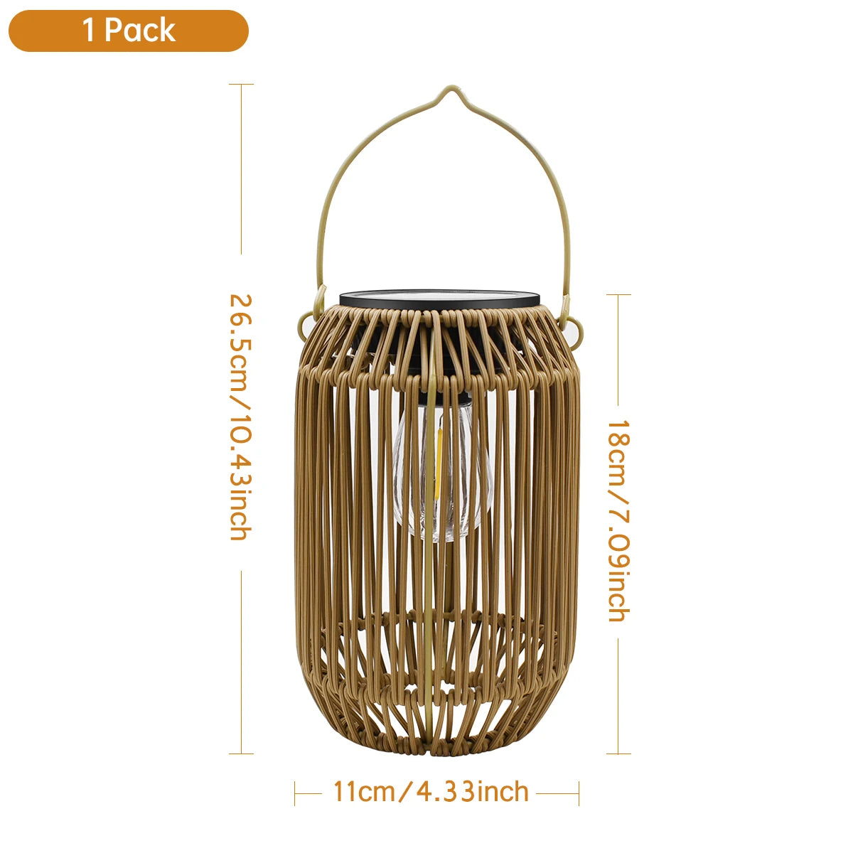 Solar Hanging Lantern — Waterproof Boho Woven Rattan Garden Light, Outdoor Patio Yard Decor