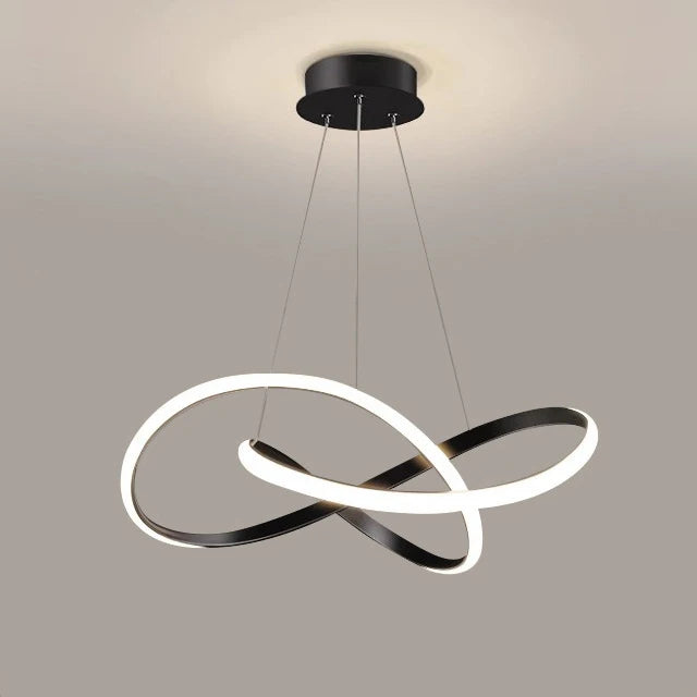 LED Ceiling Chandelier — 48W Dimmable 3-Color Semi Flush Mount, Dining Room Bedroom Living Room