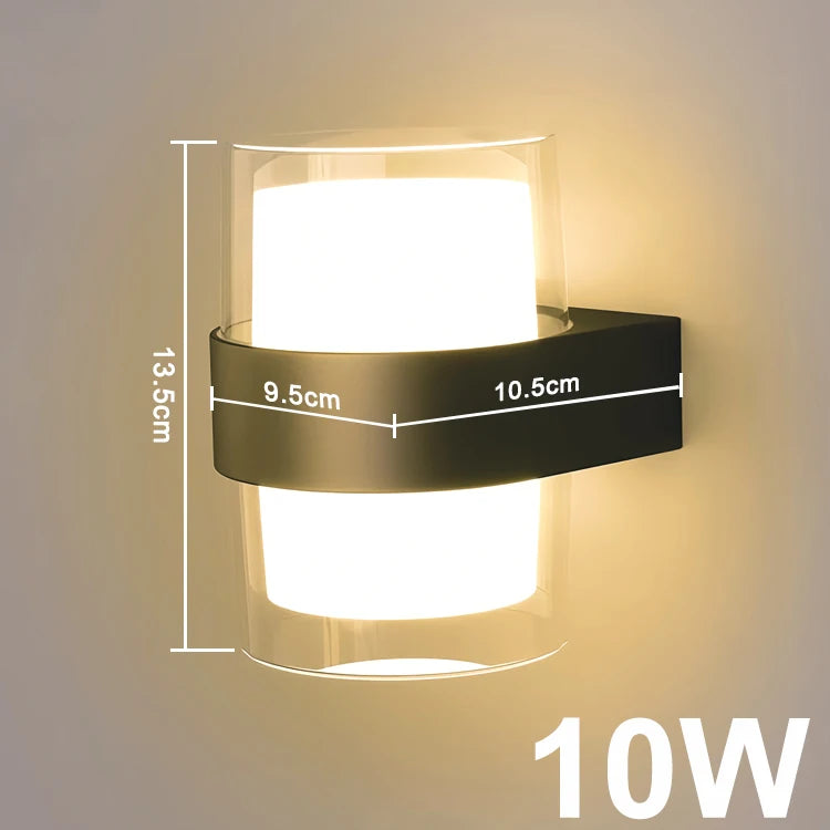 LED Wall Lamp Indoor Outdoor — IP65 Waterproof, Dimmable Touch Switch, Porch Balcony