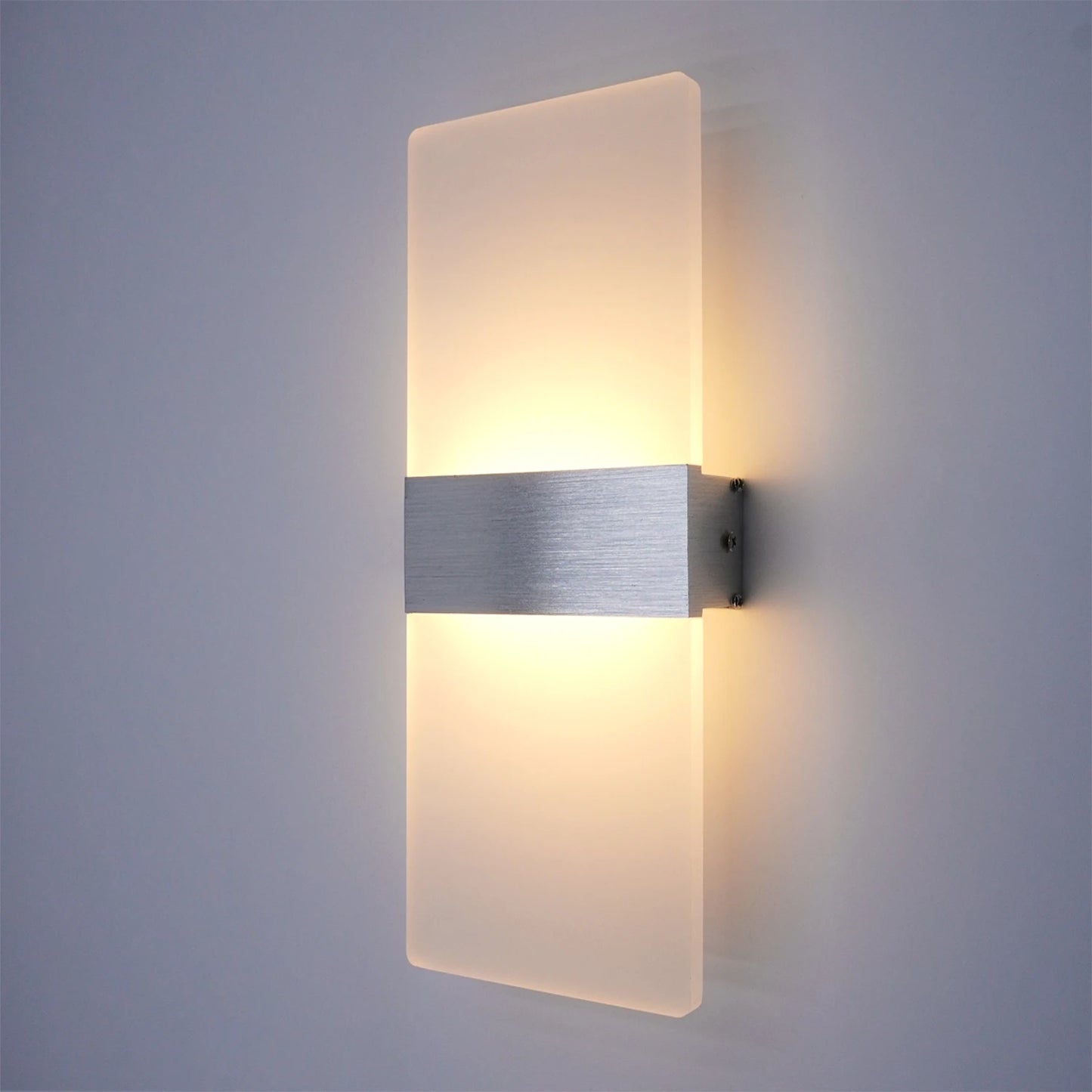 LED Wall Sconce — Aluminum Acrylic Up Down Wall Light, Black Gold Silver, Bedroom Corridor Bathroom