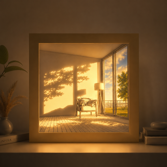 LED Window Light Painting — Sunlight Art Night Light, Dimmable Touch Control, Home Decor