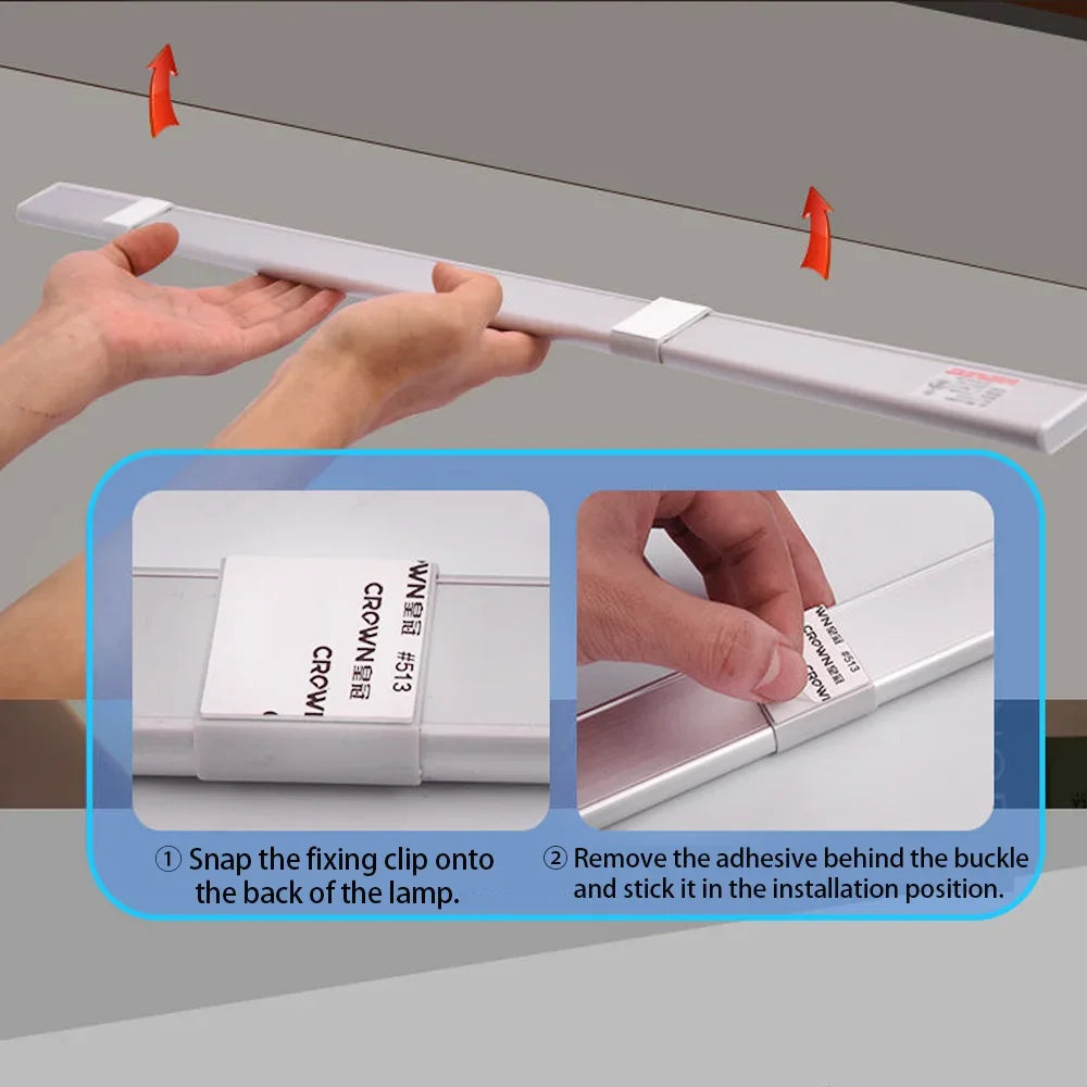LED Under Cabinet Light — Motion Sensor, 3 Color Temps, Dimmable, Rechargeable, Kitchen Wardrobe