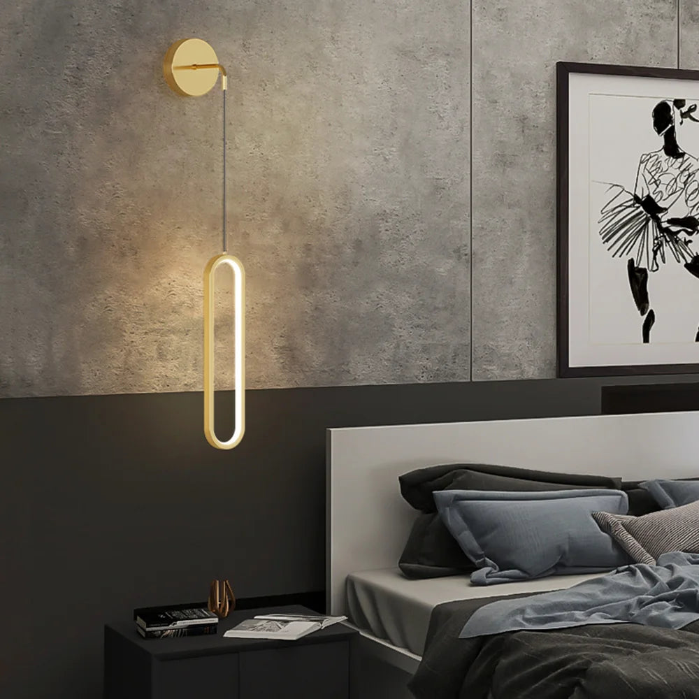 Wall Sconce — 18W 3-Color LED Wall Lamp, Metal Acrylic, Living Room Bedroom TV Background
