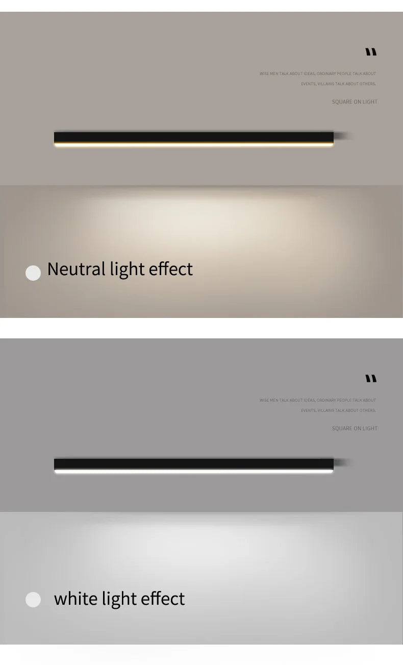 LED Ceiling Light — Linear Strip Flush Mount, Dimmable Remote, Black, Kitchen Dining Bedroom