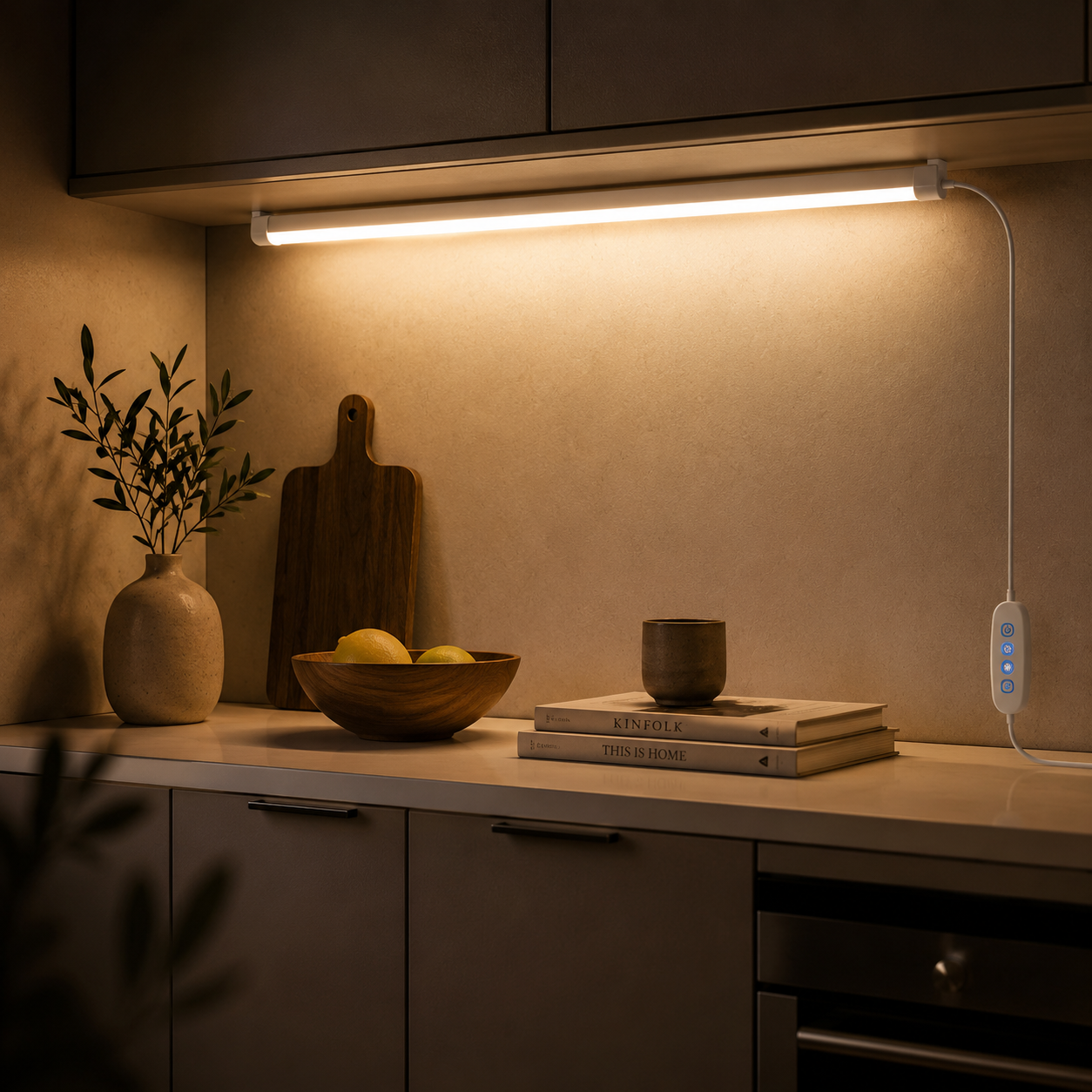 LED Under Cabinet Bar Light — USB Plug, Dimmable, 3 Color Temps, Magnetic Mount, Kitchen Bedroom