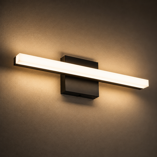 Bathroom Vanity Light Bar — IP44 Mirror Light, Aluminum, Modern Bath Wall Sconce, Black Silver
