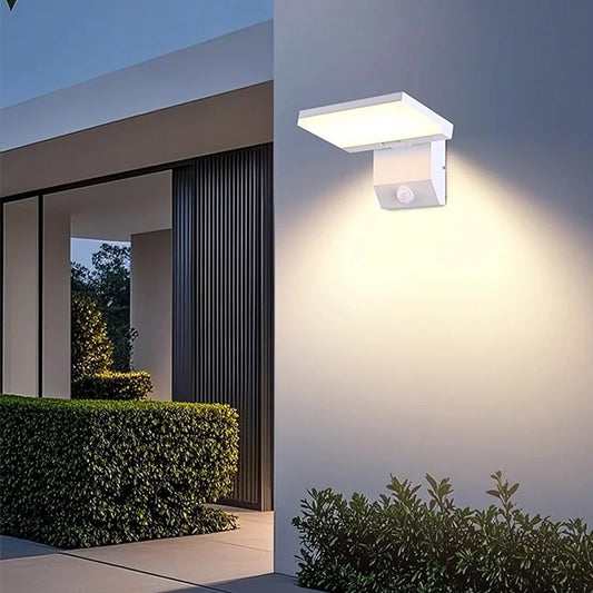 LED Outdoor Wall Light — IP65 Waterproof Motion Sensor, Foldable Modern Porch Lamp