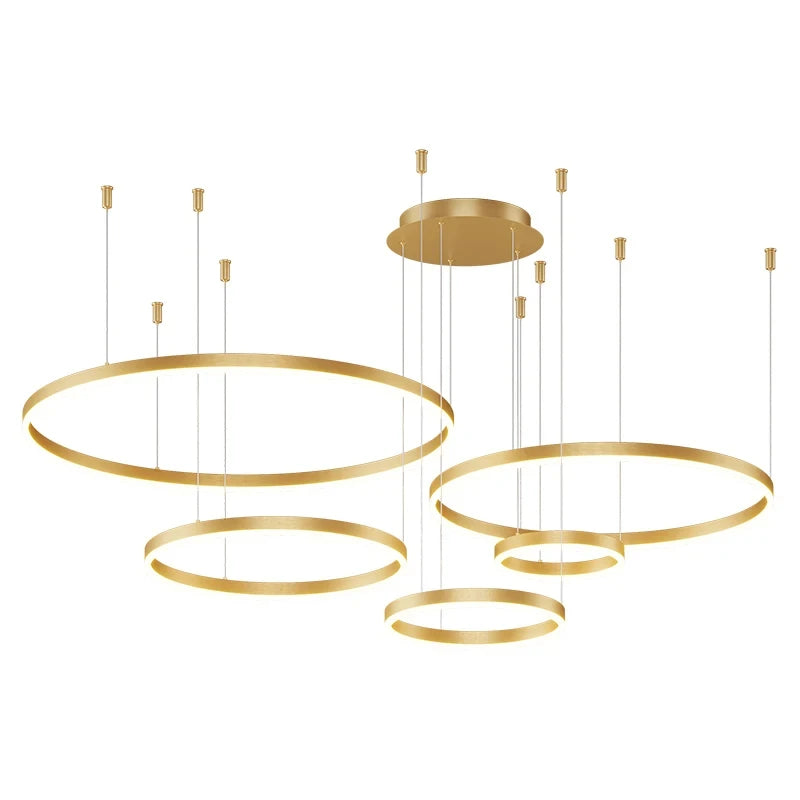 Ring Ceiling Chandelier — Dimmable 3-Color Modern Ceiling Light, Living Room Bedroom Dining Room