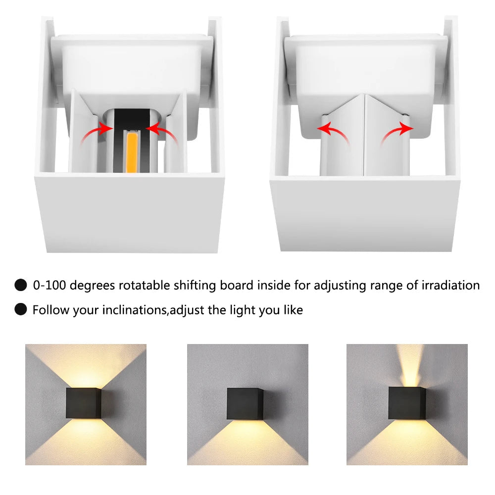 LED Wall Light Indoor Outdoor — IP65 Waterproof Aluminum, Porch Bedroom Bedside