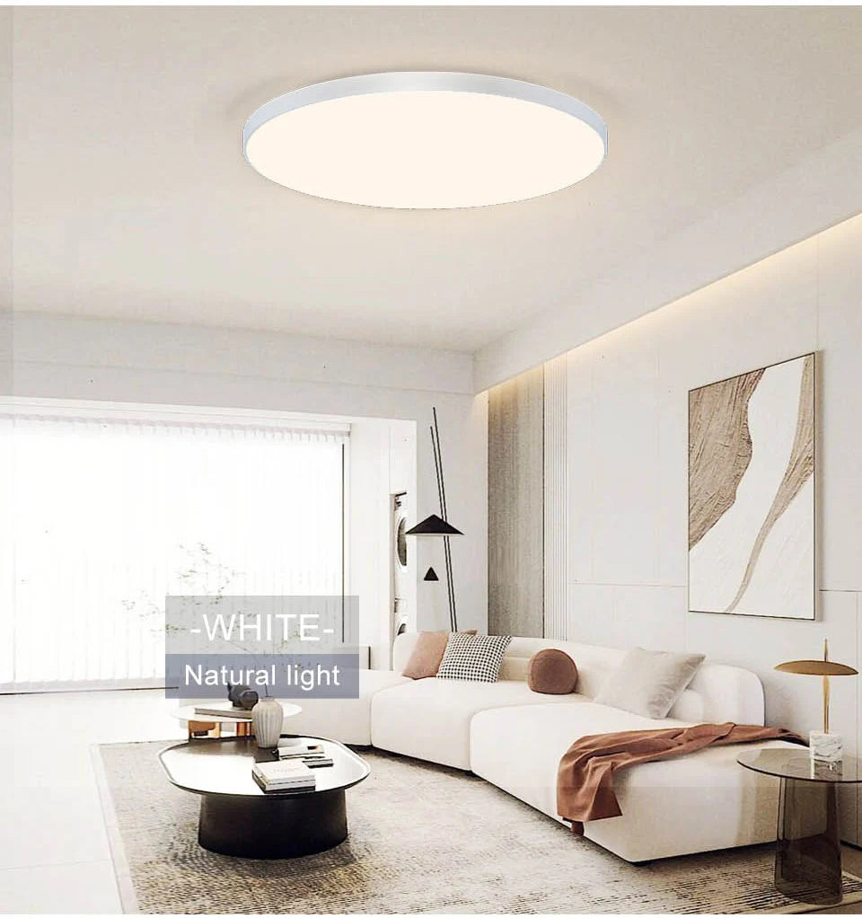 LED Ceiling Light — Smart Dimmable App Remote Control, 3000–6000K, Black White, Bedroom Living Room