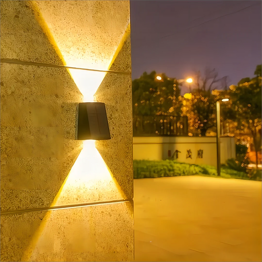 Solar Outdoor Wall Light — Up Down Garden Sconce, Waterproof Villa Patio Yard Atmosphere Light