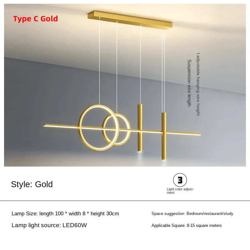 LED Pendant Chandelier — 45W Dimmable Bar Light, Restaurant Kitchen Dining Room Bedroom