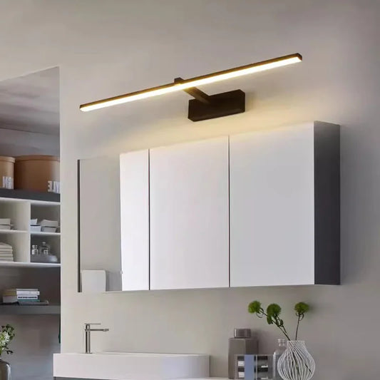 Bathroom Vanity Mirror Wall Light — Touch Switch, Slim Aluminum, Makeup Light, Black White