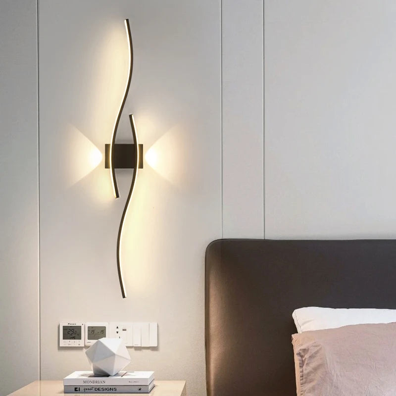 Modern LED Wall Lamp — Aluminum, 3 Color Temps, Dimmable, Living Room Bedroom TV Wall Fixture