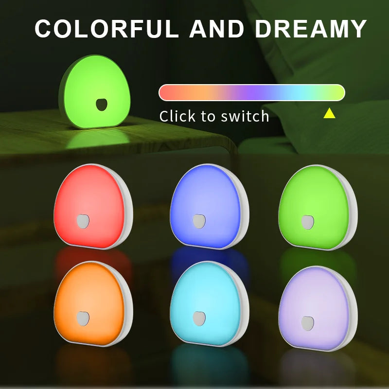 Mini Night Light with White Noise — 10 Sounds, Color Lighting, Timer, Rechargeable, Portable