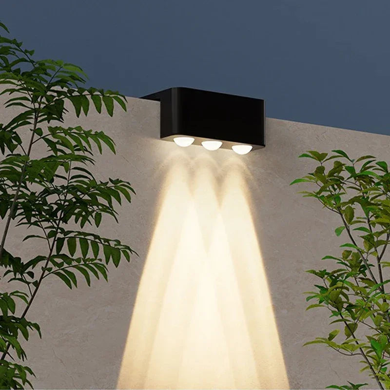 Solar Wall Lights Outdoor — IP65 Waterproof, Garden Fence Stair Pathway Step Lighting