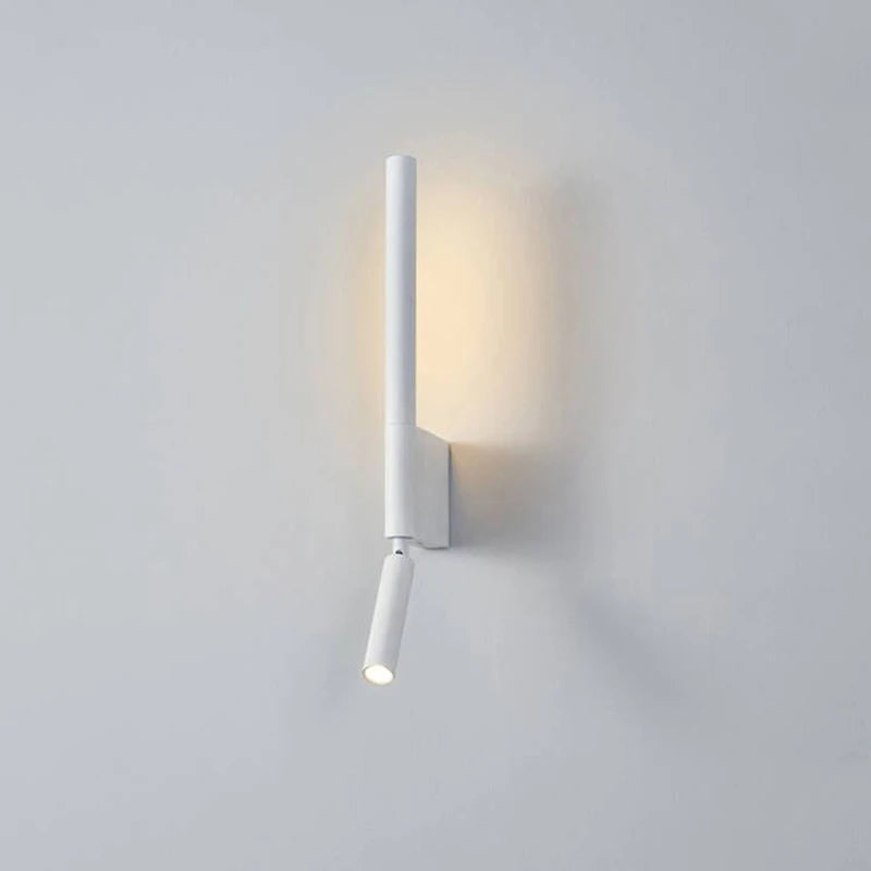 LED Wall Sconce — Adjustable Rotating Bedside Wall Light, Dimmable, Black White, Modern Indoor