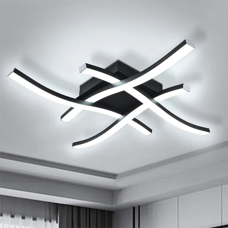 LED Ceiling Light — Modern Flush Mount Fixture, Living Room Dining Room Bedroom Kitchen