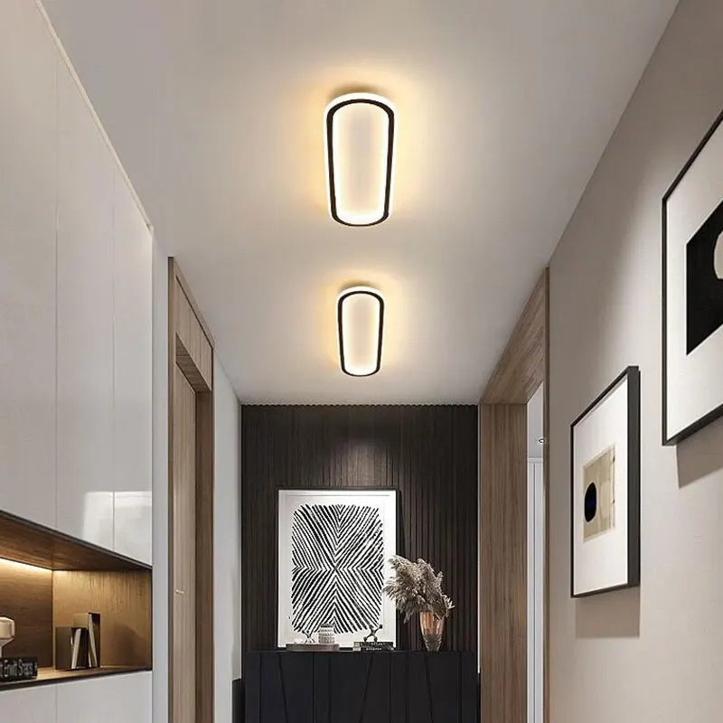 Modern LED Ceiling Light — Flush Mount, Iron Fixture, Aisle Hallway Kitchen Bedroom Entryway