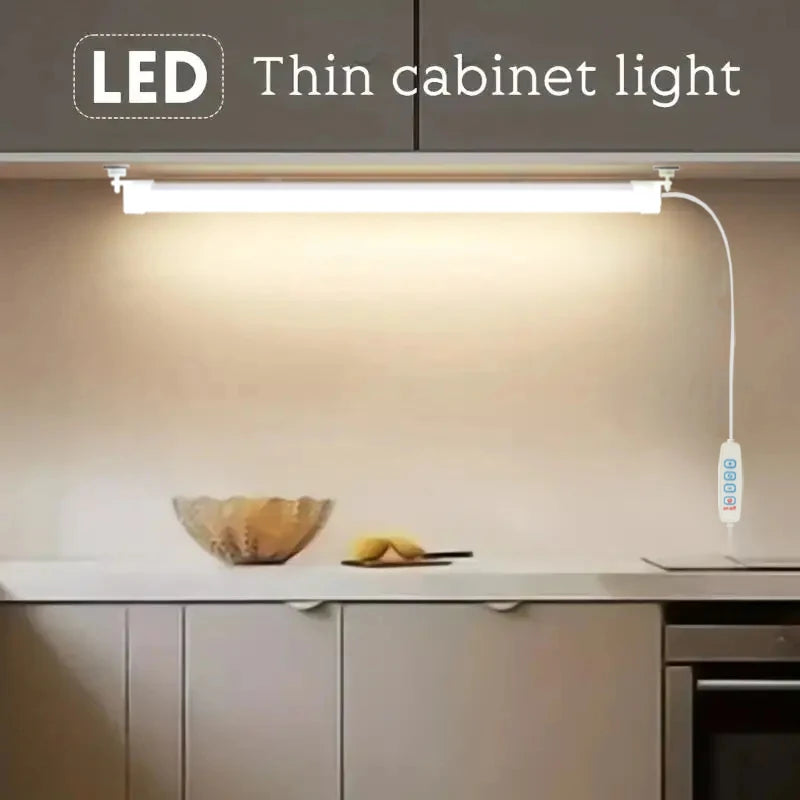 LED Under Cabinet Bar Light — USB Plug, Dimmable, 3 Color Temps, Magnetic Mount, Kitchen Bedroom