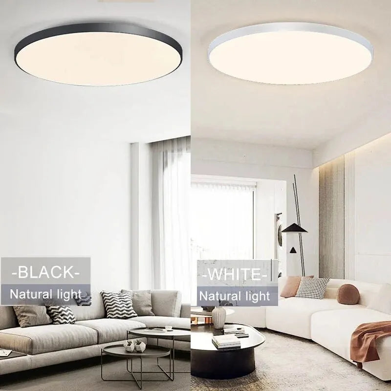 LED Ceiling Light — Smart Dimmable App Remote Control, 3000–6000K, Black White, Bedroom Living Room