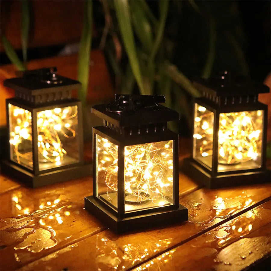 Solar Candle Lantern — Outdoor Hanging Garden Light, Waterproof, Patio Yard Lawn Decor