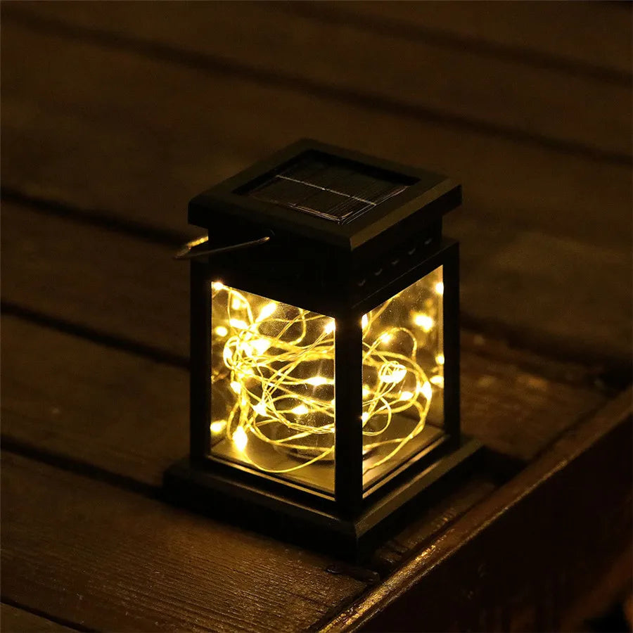 Solar Candle Lantern — Outdoor Hanging Garden Light, Waterproof, Patio Yard Lawn Decor