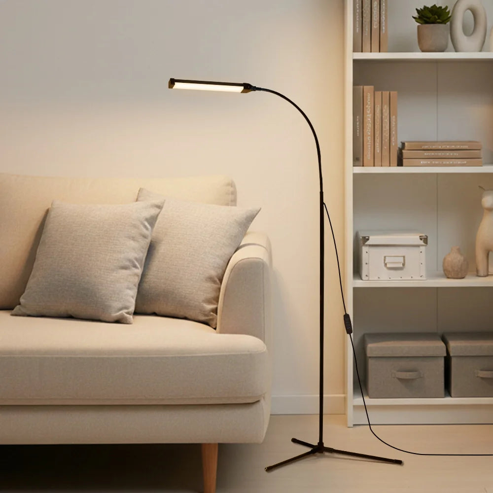 Floor Lamp — Dimmable USB Gooseneck Standing Light, RGB & White, Bedroom Living Room
