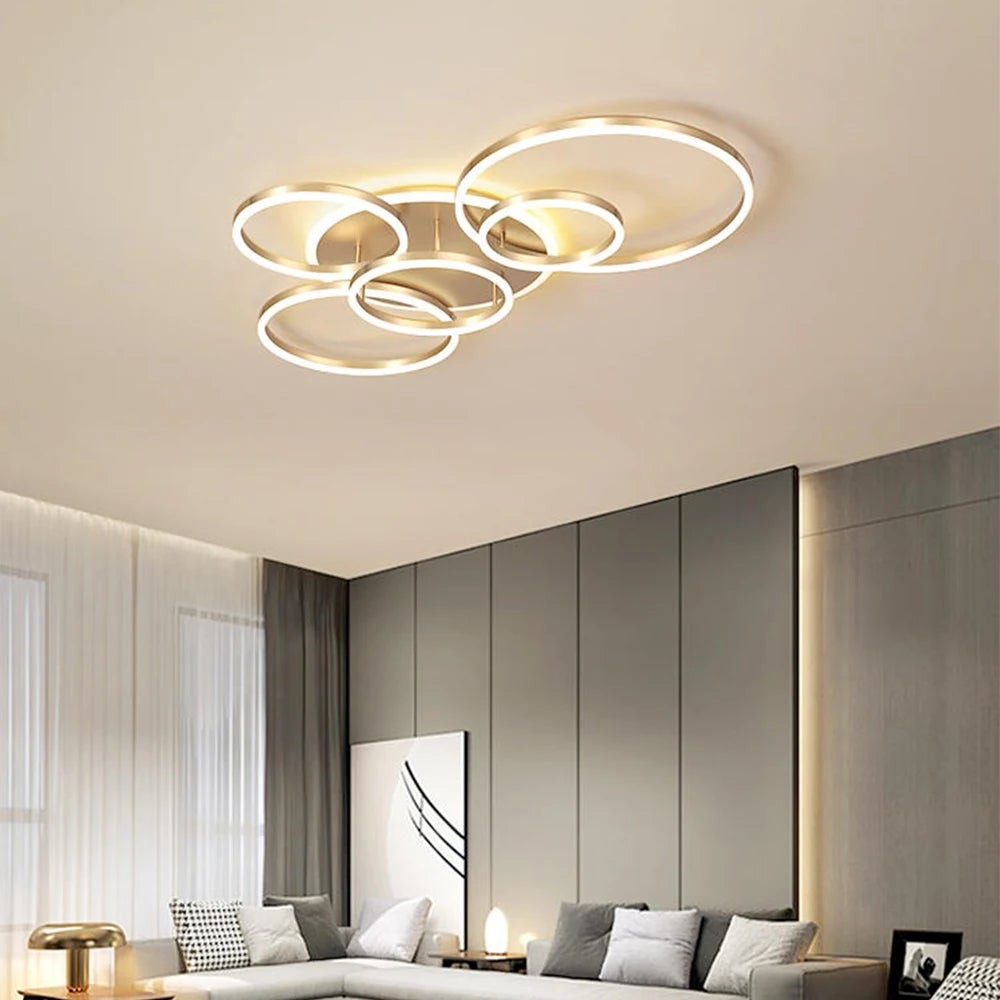 LED Ceiling Chandelier — Infinite Dimming 3-Color Remote Control, Multi-Head, Living Room Bedroom