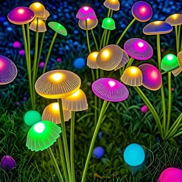 Solar Mushroom Garden Lights — Waterproof Outdoor Lawn Pathway Lights, Yard Patio Decor