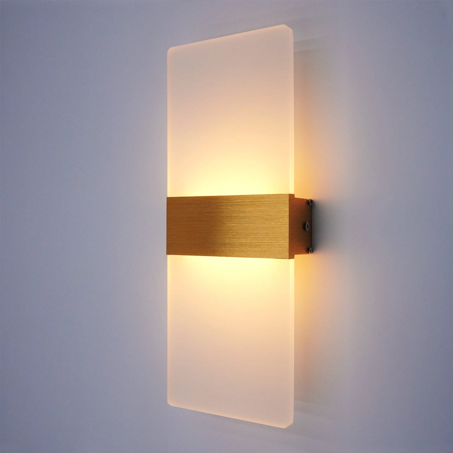 LED Wall Sconce — Aluminum Acrylic Up Down Wall Light, Black Gold Silver, Bedroom Corridor Bathroom