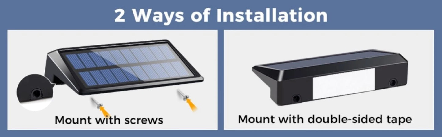 Solar Fence Wall Lights 2-Pack — Outdoor Waterproof Deck Lights, Fence Post Yard Pathway