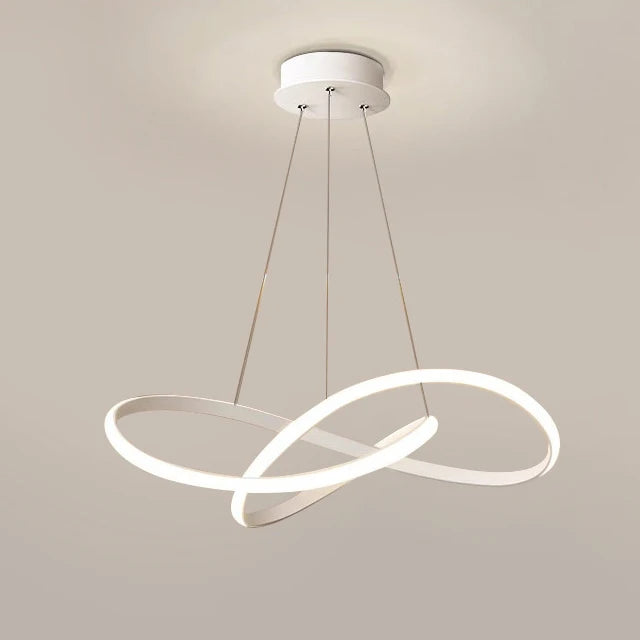 LED Ceiling Chandelier — 48W Dimmable 3-Color Semi Flush Mount, Dining Room Bedroom Living Room