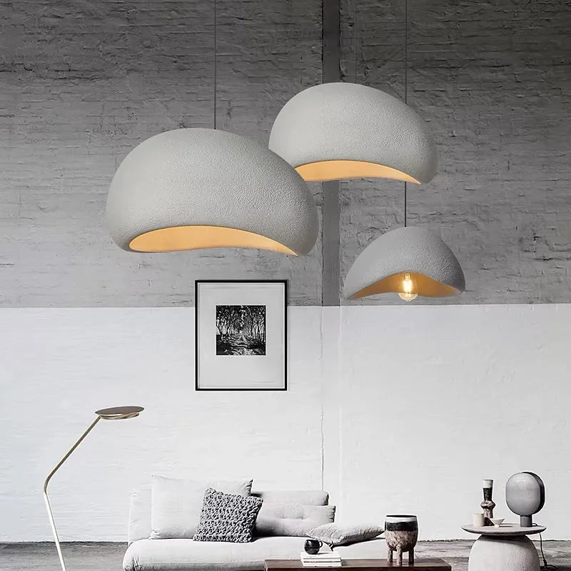 Pendant Chandelier — Nordic Wabi Sabi Hanging Lamp, Handmade, Living Room Bedroom Dining Room