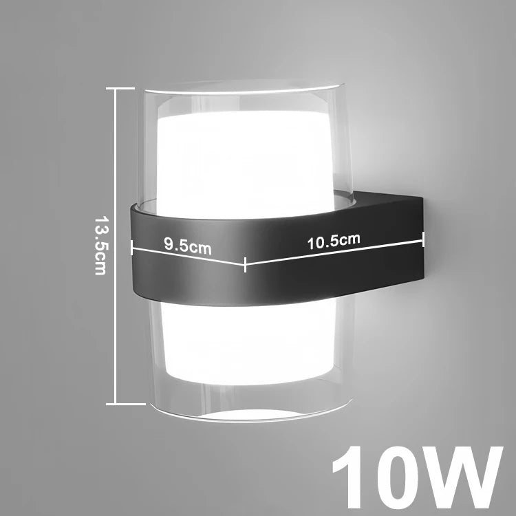 LED Wall Lamp Indoor Outdoor — IP65 Waterproof, Dimmable Touch Switch, Porch Balcony
