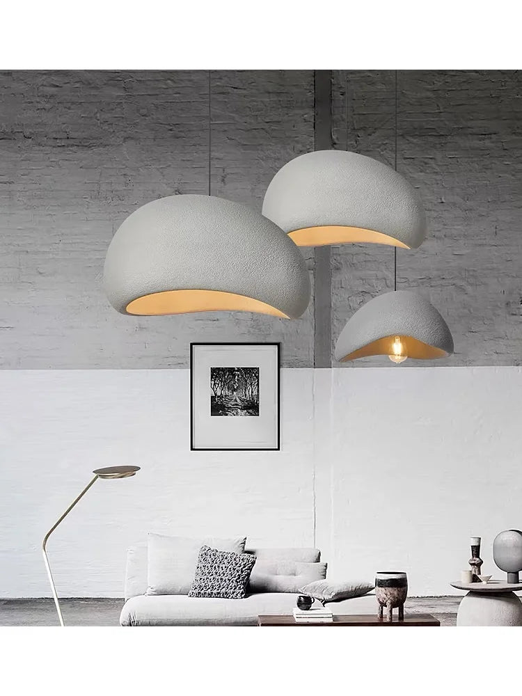 Pendant Chandelier — Nordic Wabi Sabi Hanging Lamp, Handmade, Living Room Bedroom Dining Room