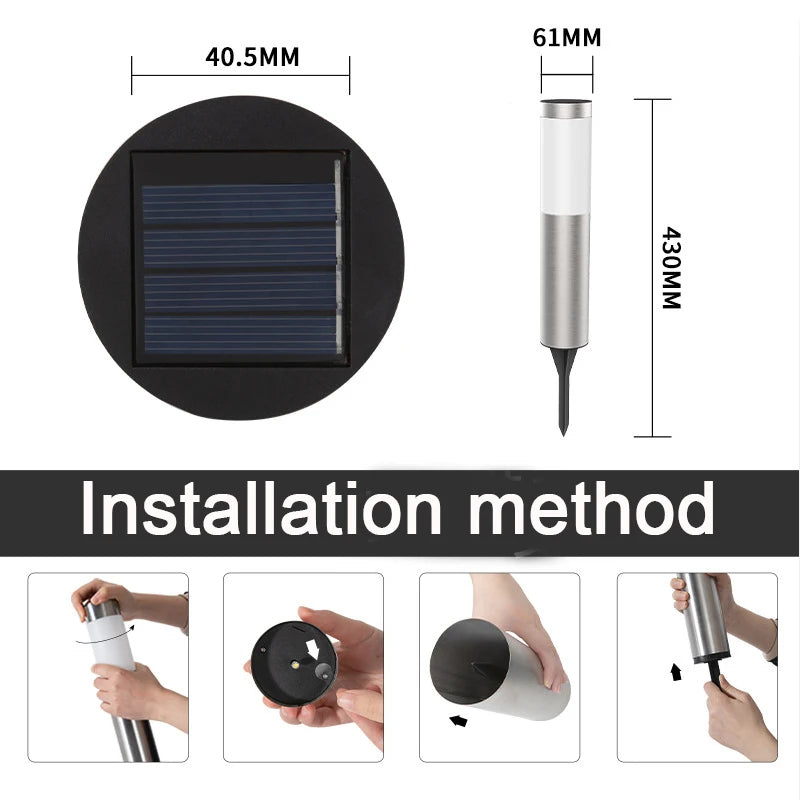 Solar Pathway Lights — Outdoor Bollard Garden Stake Lights, IP65 Waterproof, Patio Lawn Yard