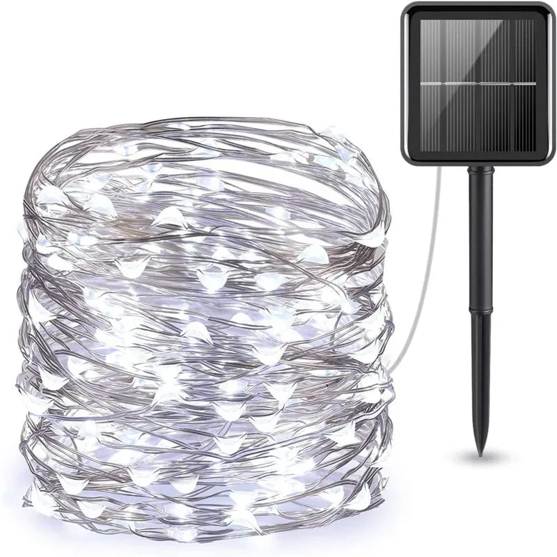 Solar Fairy String Lights Outdoor — 8 Mode IP65 Waterproof, Christmas Patio Tree Garden