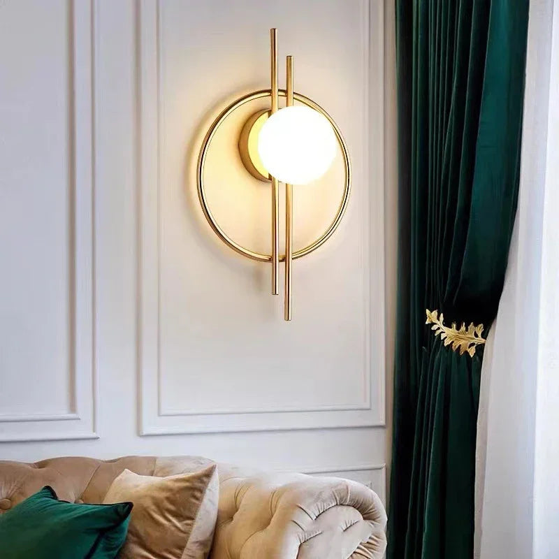 Wall Sconce — Up Down Frosted Glass Wall Light, Touch Switch, Bedroom Living Room Hallway