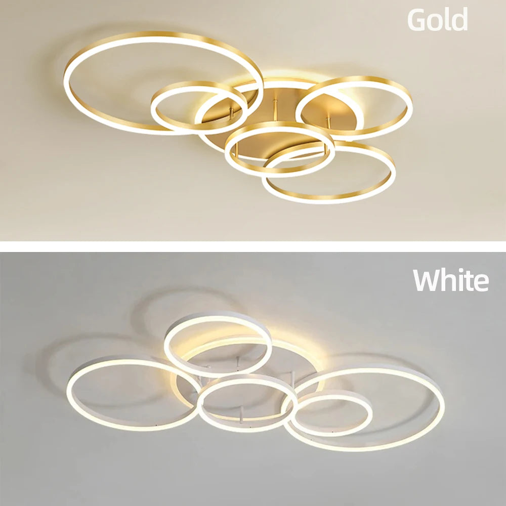 LED Ceiling Chandelier — Infinite Dimming 3-Color Remote Control, Multi-Head, Living Room Bedroom