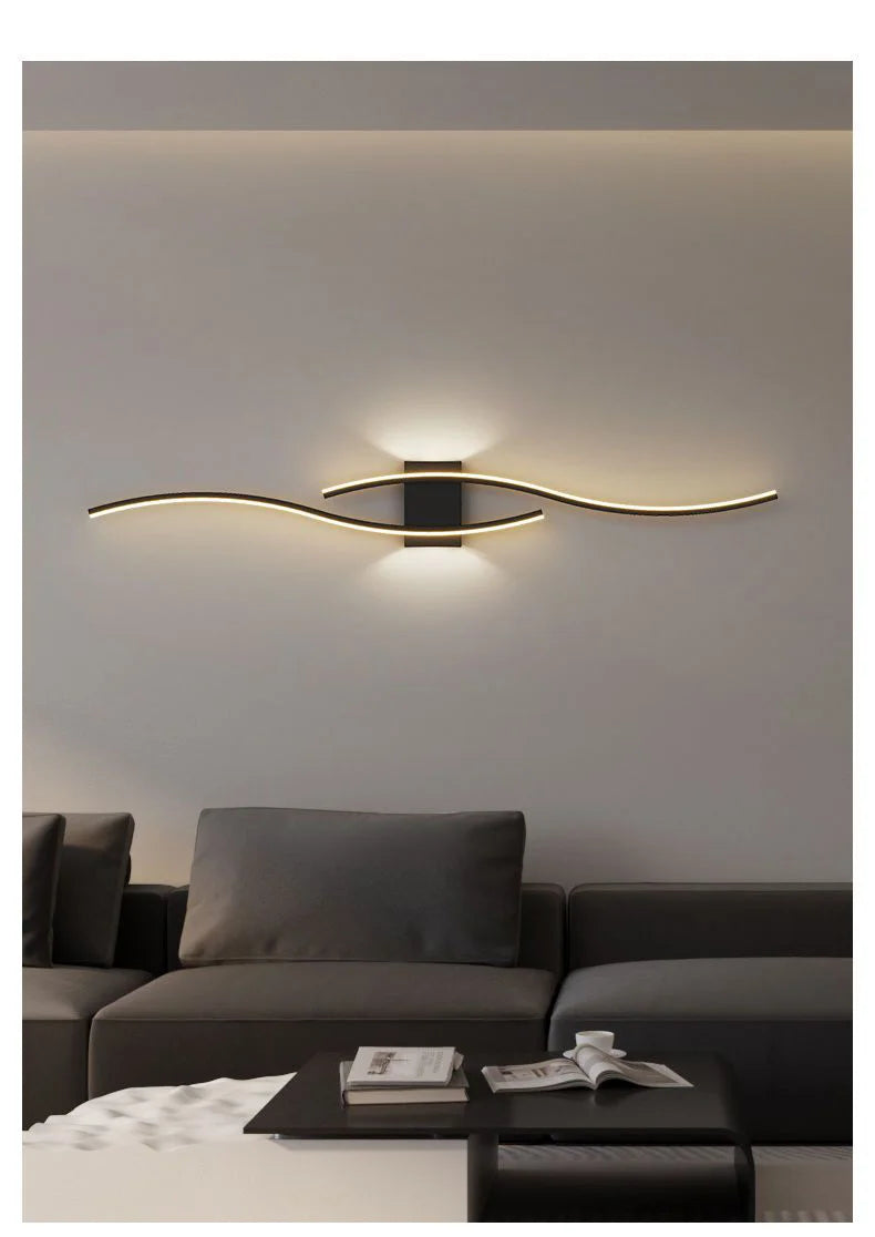 LED Wall Sconce — Up Down Indoor Wall Light, Dimmable, Black Gold White, Bedroom Living Room