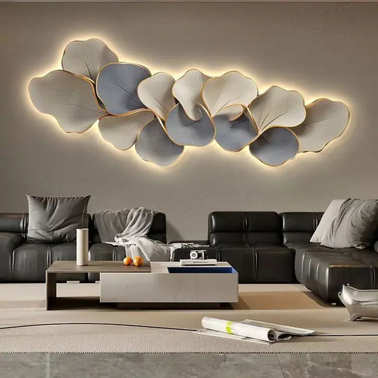 LED Backlit Mural Wall Light — Modern Luxury Art Panel, Remote Control, Indoor
