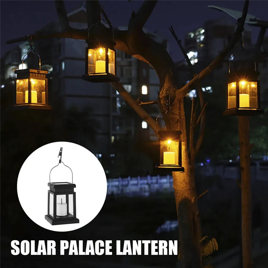 Solar Candle Lantern — Outdoor Hanging Garden Light, Waterproof, Patio Yard Lawn Decor