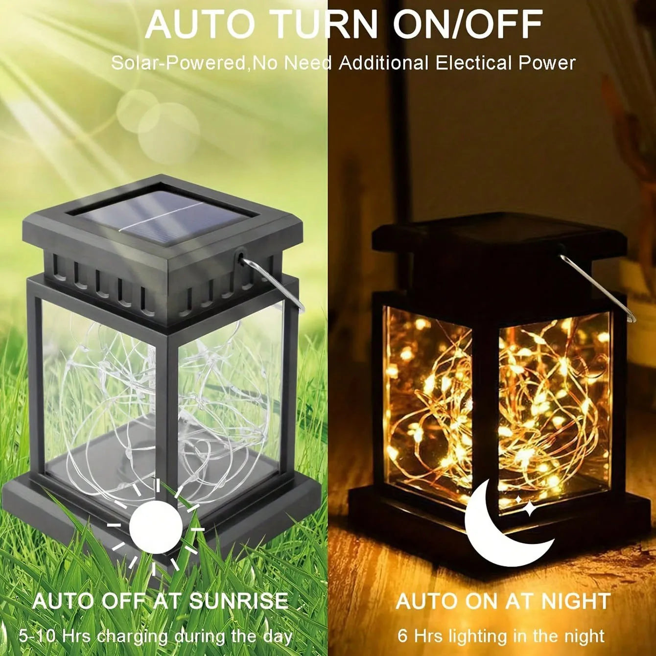 Solar Hanging Lantern — Outdoor Decorative Garden Light, Weatherproof, Patio Table Yard