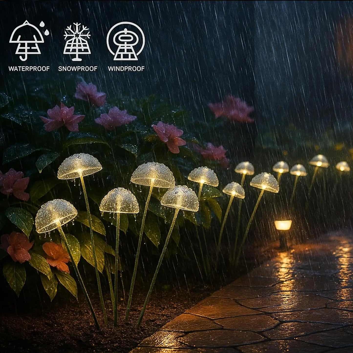 Solar Mushroom Garden Lights — Waterproof Outdoor Lawn Pathway Lights, Yard Patio Decor