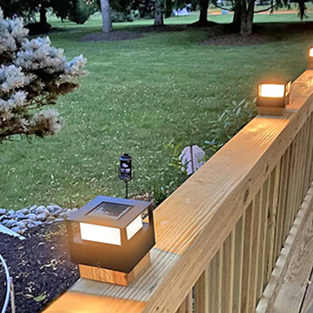 Solar Column Post Cap Light — Outdoor Fence Gate Pillar Garden Courtyard Lamp, IP54 Waterproof