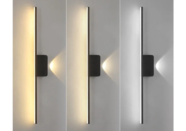 LED Wall Sconce — Long Strip Bedside Wall Light, Touch Switch, Modern Indoor, Living Room Corridor