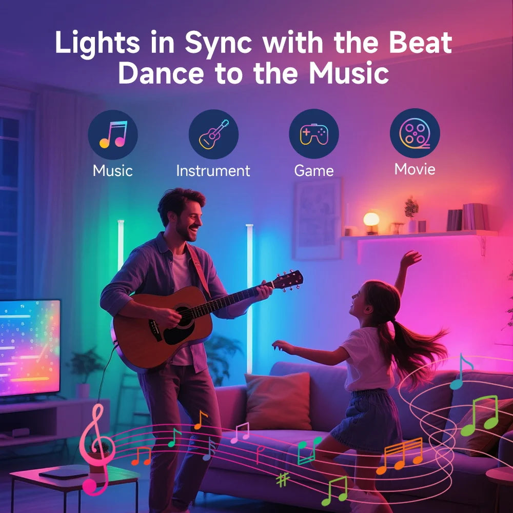 Floor Lamp — Dimmable USB Gooseneck Standing Light, RGB & White, Bedroom Living Room